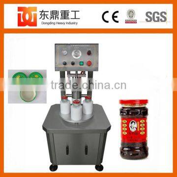 Semi-automatic vacuum glass jar capping sealing machine