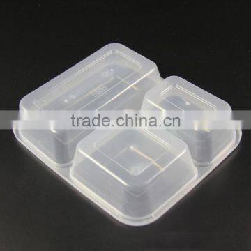 Black 3 Divided Microwavable Safe Storage Plastic Food Containers photo-4