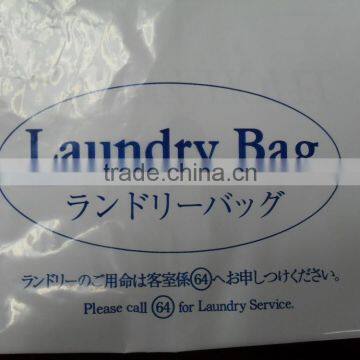 Plastic laundry drawtape handle bag for family