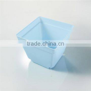 Plastic Colorful Small Square Flower Pots With Pallet Tray Saucer for Decoration of Home Office Desk Garden Flower Sh photo-4