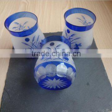 Black Slate Coaster With Hand Cut Rabbit Glass Tumbler photo-3