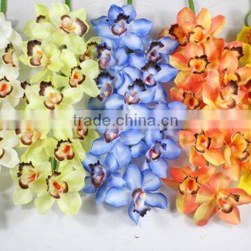SJ10111098 Artificial Silk Cymbidium Flowers/decorative Fabic Orchids photo-3