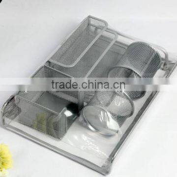 Factory Wholesale Fancy Metal Mesh Office Desk Stationery Set photo-2