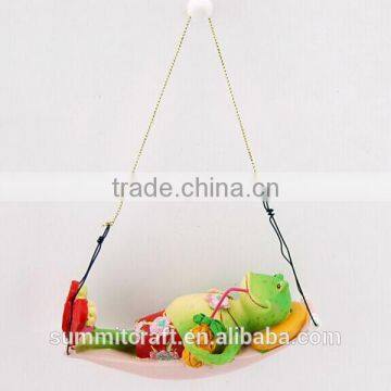 Painted Resin Hammock Frog Christmas Decoration 2017 photo-2