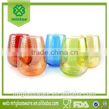 colorful beautiful tumbler glass stemless glass fairy drinking glass