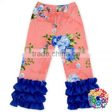 2016 Hot Sale Floral Printed Kids Icing Ruffle Pant Fashion Girls Icing Legging photo-2