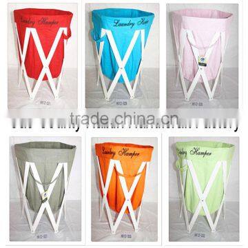 2015 New Products Folding Wooden Frame Laundry Bakset,Laundry Hamper photo-2