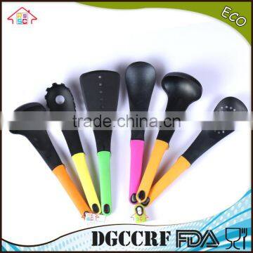 NBRSC High Quality Set of 6 Pieces Colorful Nylon Kitchen Utensils Set Ladle Slotted Strainer Spatula Spoon Solid photo-6