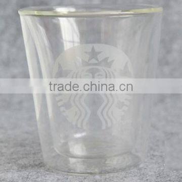 Hot summer Borosilicate Pyrex heat-resisting double wall glass cup