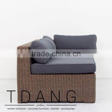 Paula Left Hand Wicker Bench - Poly Rattan Conversation Bench photo-3