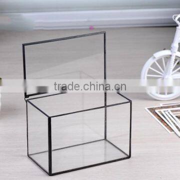 Garden Decoration Geometric Glass Terrarium / Cube / Handmade Glass Plant Flower Pot for Indoor Garden photo-4
