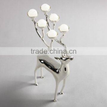 Deer Stainless Steel Silver and Gold Plated Candle Holder Candleholder With 6 Spherical Candle for Home Decoration Free Shipping photo-4