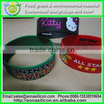 Several colors silk print logo bracelet, hot transfer print band, water transfer print logo wristband