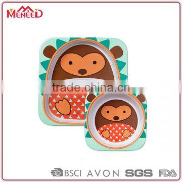 100% quality guaranteed cute squirrel animal shaped children dinnerware kid melamine set