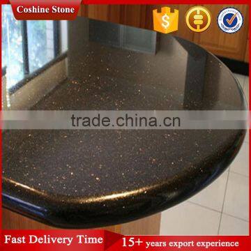 Natural black galaxy granite bullnose countertop