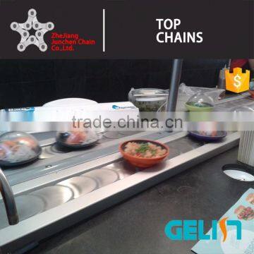 Easy clean conveyor belt sushi chain