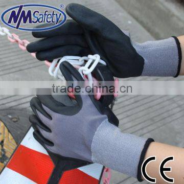 NMSAFETY 13g super quality foam nitrile for road working gloves