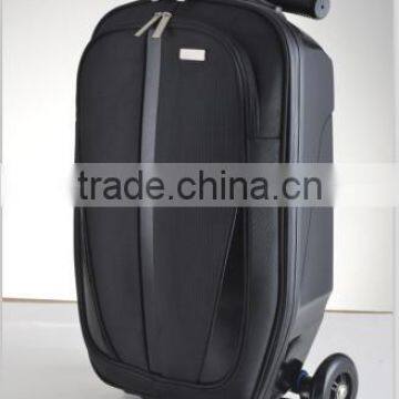 High end PC+EVA Leather light colors trolley luggage scooter