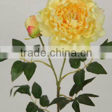 27307 70cm peach yellow colour artificial flower peony