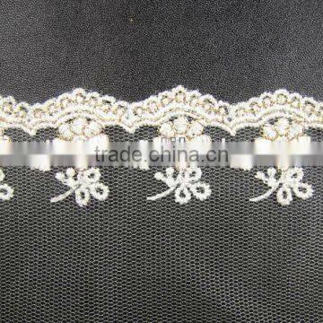 Hot selling wholesale fashion newest white cotton lace trim yard