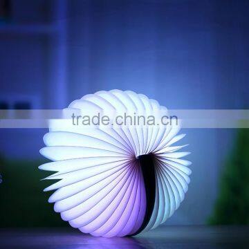 UCHOME Round PU Cover Rechargeable Table Lamp Book-Shaped Folding Bedside Lamp photo-2