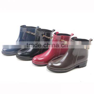 Shining Black Chelsea Rain Boots for Women Retail photo-5