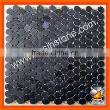 Nature Round Marble Mosaic In Black Color MM029