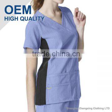 ZX OEM ODM Scrubs Wholesalemedical Scrubs ChinaMedical Wear Hospital Scrub Top 65%Polyester/ 35%Cotton photo-3