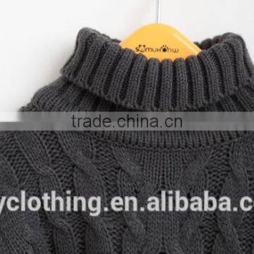 Fashion Baby Girls Grey Colour Turtle Neck Cotton Long Sweater With Furcal photo-4