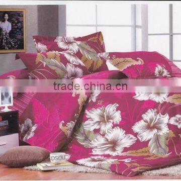 100%polyester digital printed flower vivid wedding lovers diamond velvet bedding set