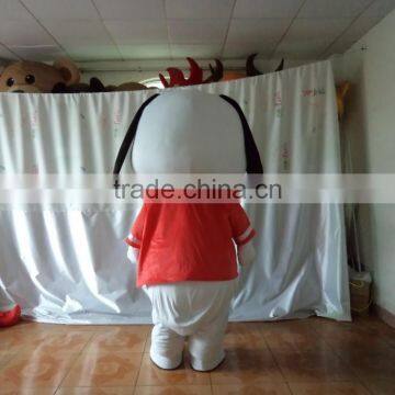 Advertising Adult Wearing Polyfoam Big Head Dog With Red Tshirt Mascot Costume photo-3