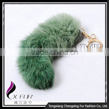 CX-R-39 Dip Dyed Keychain Fancy Rabbit Fur Keyring photo-2