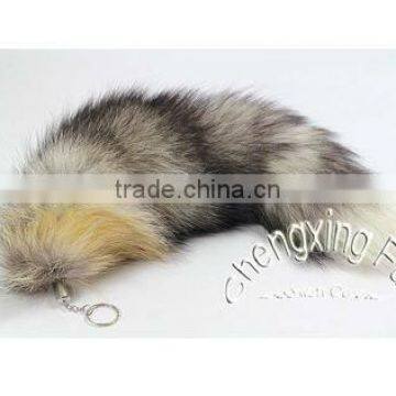 CX-R-21 Natural Color Real Fox Fur Cute Key Chain