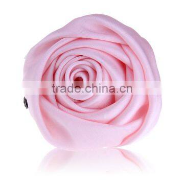 Wholesale Cheap Korean Style Brooches Handmade Girl Rose Hair Accessories Fabric Satin Flower Brooch photo-4