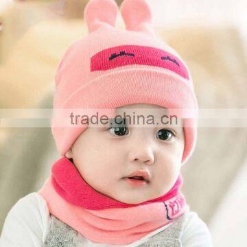 TC17002 Wholesale Cute Baby Winter Hat New Fashion Long Knitted Pattern Baby Beanie Hat photo-3