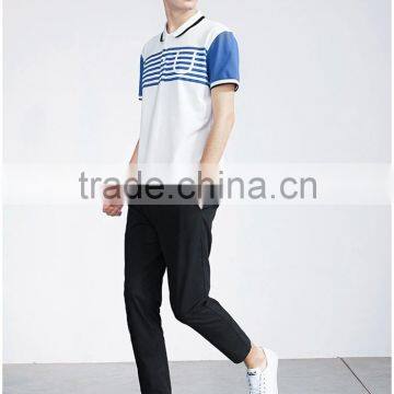 Fashion Stripe Plain White New Design Polo Shirt photo-2
