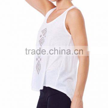 China Diamond Split Back Tank Low Cut Tank Tops photo-5