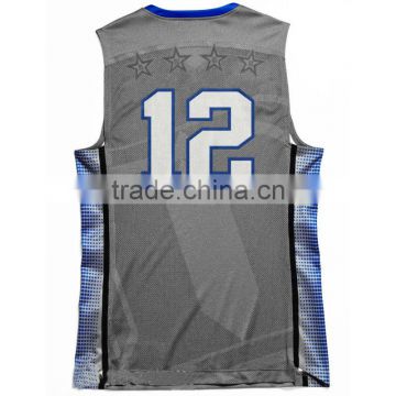 Grey cheap basketball jerseys wholesale custom men's sleeveless basketball jerseys