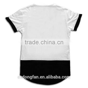 Top Quality Patchwork Tshirt T-shirt Men Longline T Shirt Man Clothes Curved Hem Latest Shirt Designs Men photo-4