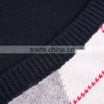 2015 New Fashion Design Navy Blue V Neck Sweater photo-3