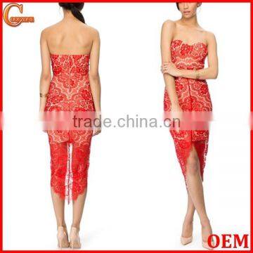 Fashion Sweetheart Neck Strapless Cocktail Dress With Graduated Hem