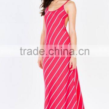 Classic Allover Stripe Print Maxi Dresses for Women photo-2