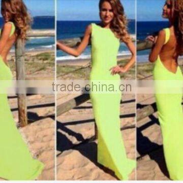 Wholesale Customized Women 100% Cotton Multi Color Striped Long Maxi Dress photo-5