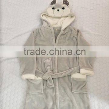 Wholesale Baby Kids Children Animal Hooded Flannel Fleece Bathrobe photo-6