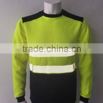 80% Polyester 20% Cotton Fleece hi Vis Safety Sweatshirt photo-3
