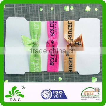 Custom Print Stretch Fabric Satin Elastic Wholesale Hair Tie Bracelet photo-2