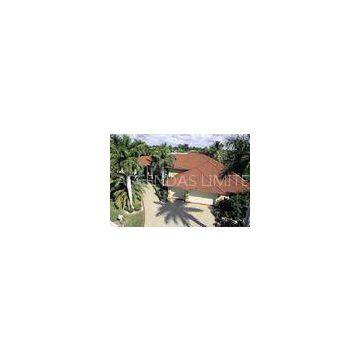 DX51D ASTM A653 Stone Coated Roofing Tiles Brown Flat For Construction