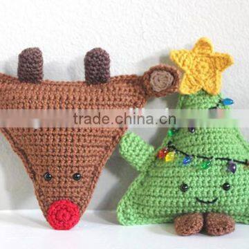 Hand Knitting Christmas Rudolph the Reindeer Cushion Diy Craft Kits photo-2