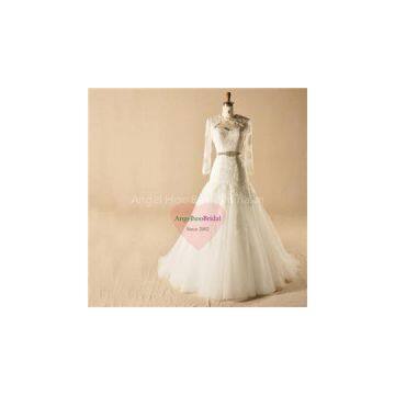 Fit And Flare Bridal Gown With Belt WD1564