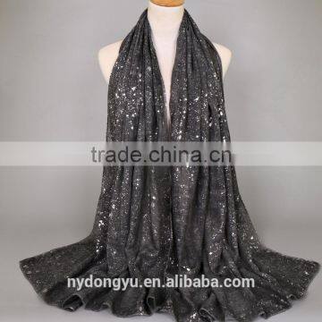 silver plating cotton blend muslim scarf/2color muslim tassel scarf/islamic hot sell women hijab